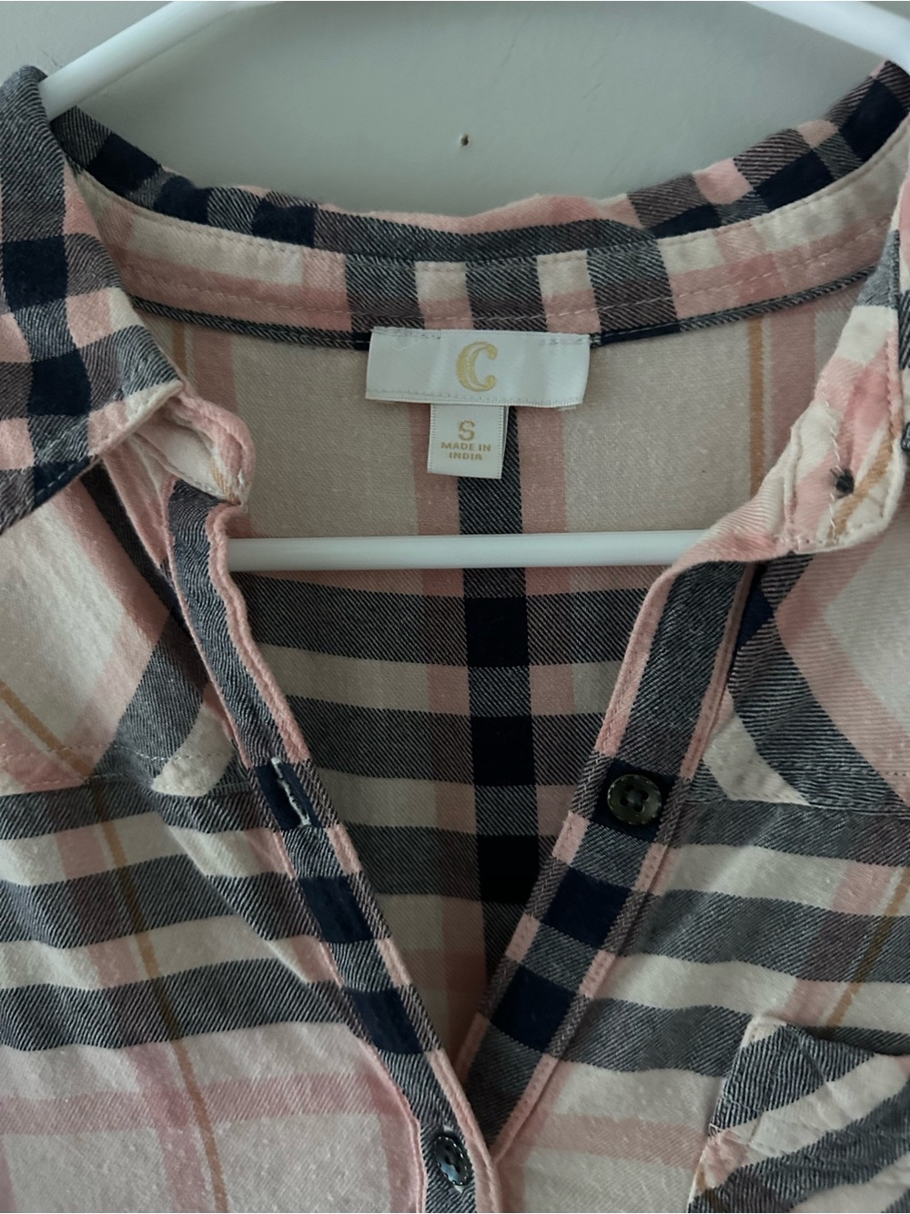 Pink and Black Plaid Button-Down Shirt - Picture 3 of 5